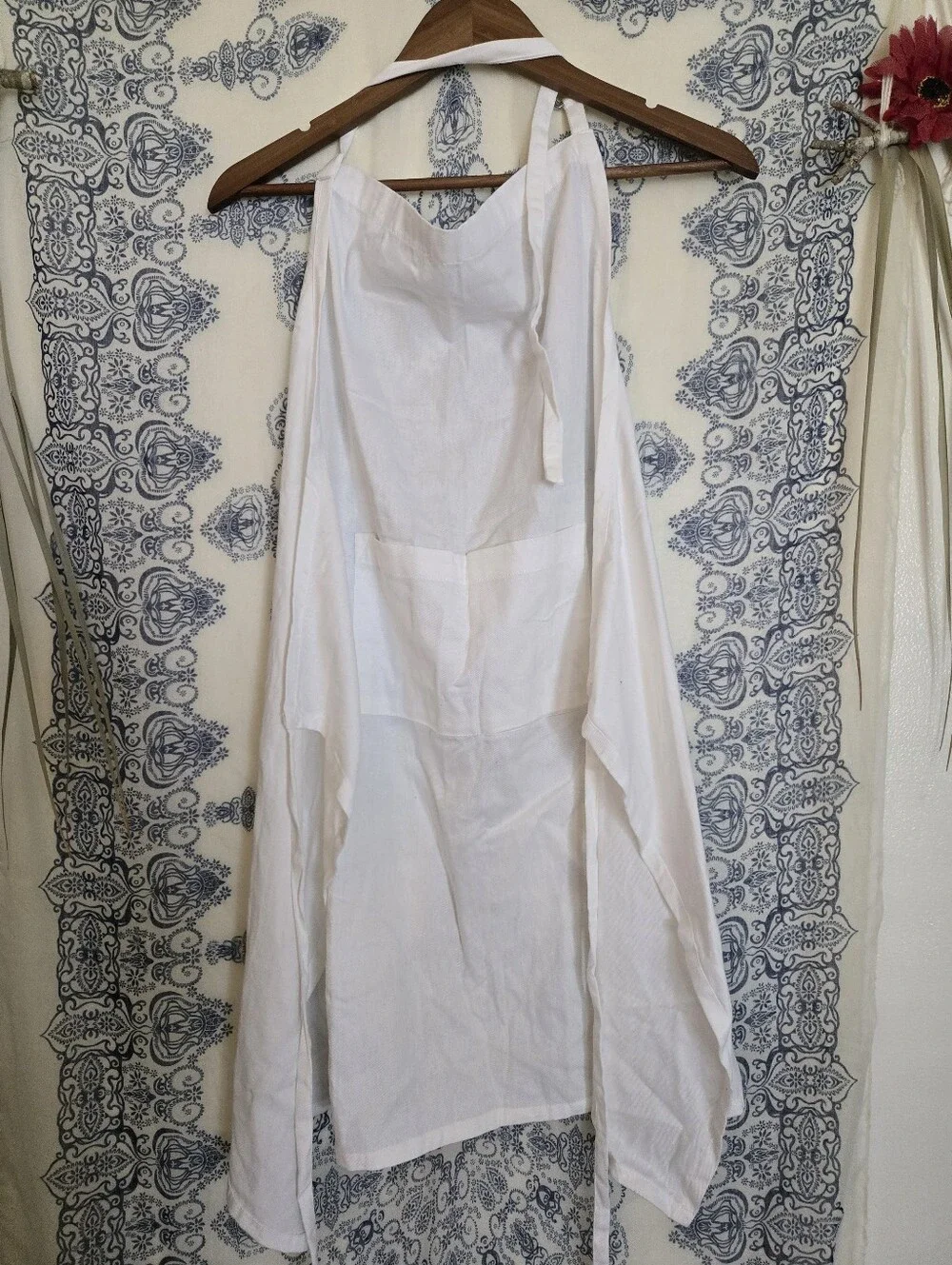 4/$15 White 3X Chef Apron Adjustable Pocket Kitchen Baking Cooking Workwear